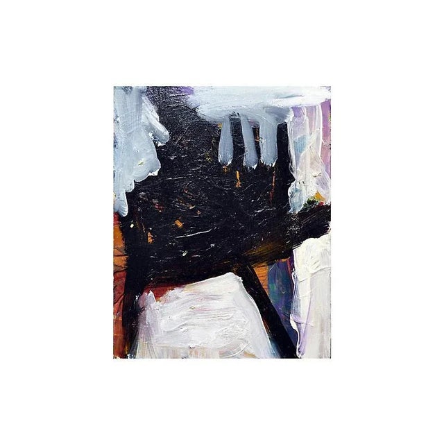 Contemporary Abstract Expressionist Black and White Oil Painting by Kristin Cohen For Sale - Image 4 of 4