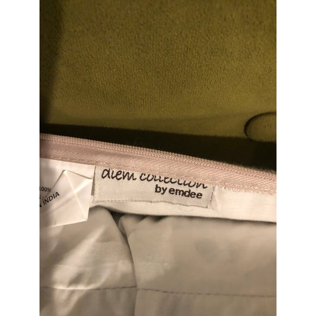 Textile Contemporary Emdee “Velluto Porto” Green Velvet & Linen Pillow For Sale - Image 7 of 8