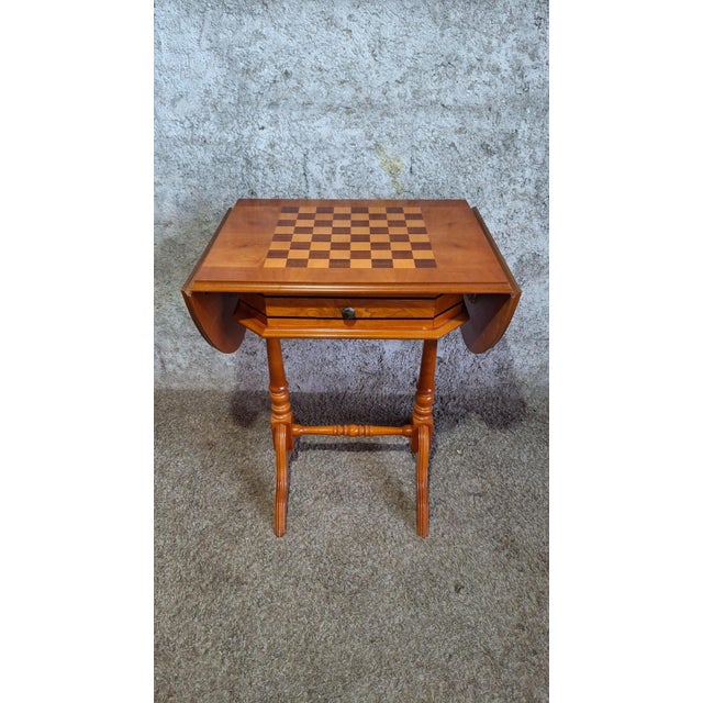 Metal Louis Philippe Marquetry Chessboard Game Table, 1890s For Sale - Image 7 of 12
