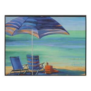 20th C Beach Scene Oil Painting