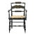 Ethan Allen Hand Decorated Collection Black & Gold Hitchcock Style Arm Chair W. Rush Seat 14-6110a For Sale