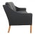 Three Seater 2209 Sofa in Black Bizon Leather by Børge Mogensen for Fredericia For Sale - Image 3 of 9
