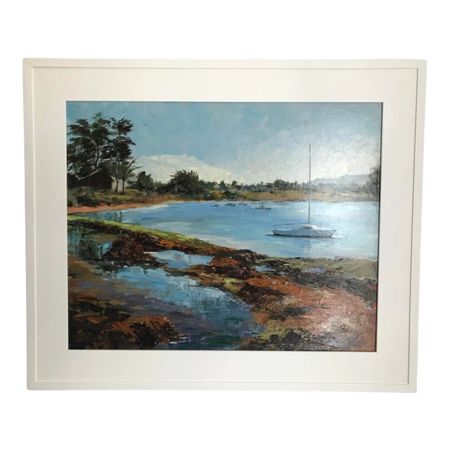 1990s Seascape Oil Painting by Clarence Weiss, Framed For Sale