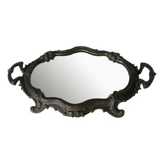 Rococo Style Silver-Plated Sideboard Mirror Tray For Sale