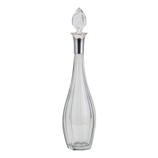 20th Century Art Deco French Silver & Cut Glass Decanter, 1920s For Sale
