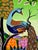 1970s Adam Leontus Art Naif Framed Serigraph Screen Print: Peacock For Sale - Image 16 of 18