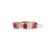 VR Jewels 14k Gold Emerald-Cut Ruby & Baguette Diamond Modern Band Ring Size 4 For Sale - Image 4 of 18
