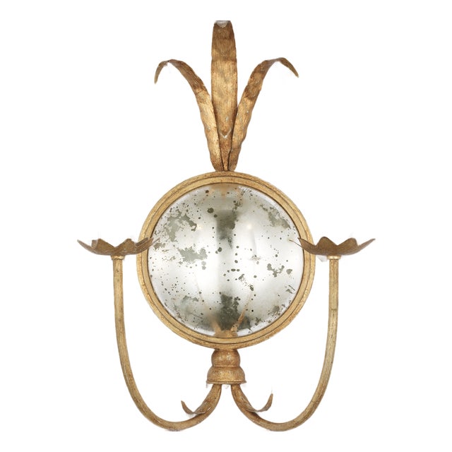 Chapman & Myers for Visual Comfort Signature Gramercy Large Double Sconce in Gilded Iron For Sale