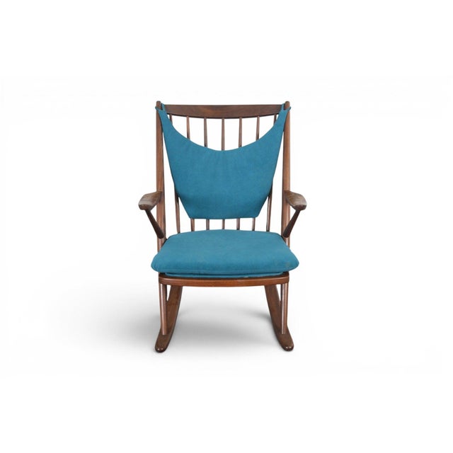 Brown Mid 20th Century Attributed to Frank Reenskaug Model 182 Rocking Chair in Solid Afromosia For Sale - Image 8 of 10