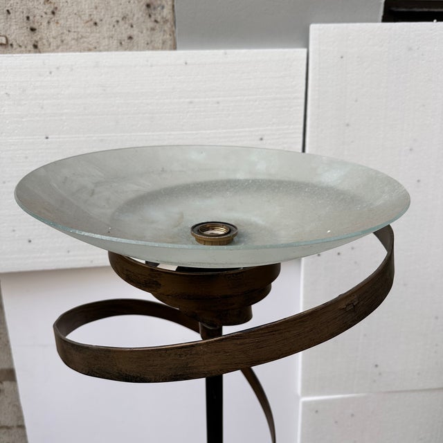 Art Deco Style Floor Lamp in Marbled Glass and Iron, Italy, 1970s For Sale - Image 9 of 18