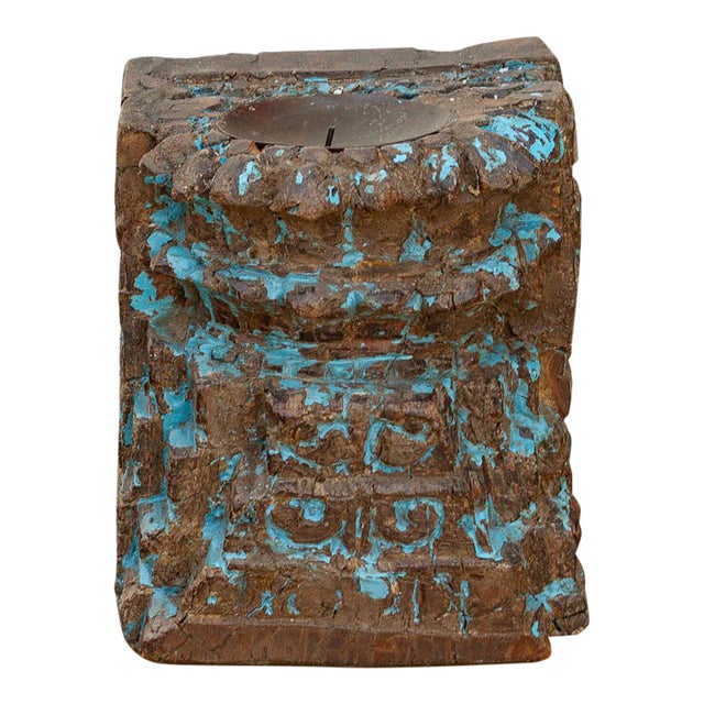 Antique Jodhpur Blue Corbel Candle Holder For Sale
