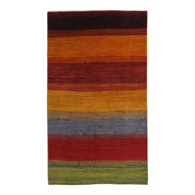 Vintage Hand-Knotted Persian Gabbeh Rug 4'5" X 7'9" For Sale