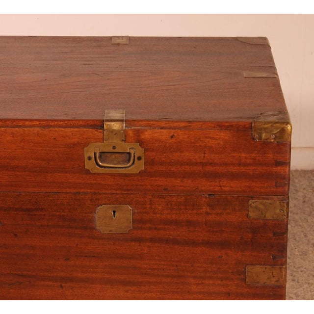 19th Century Camphor Wood Marine Chest with Double Locks For Sale - Image 3 of 15