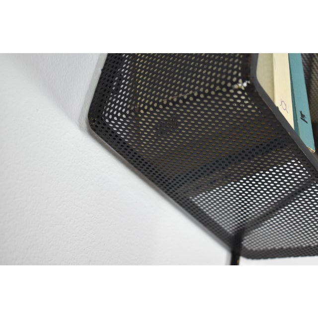 French Metal Wall Shelf "Clé De Sol" by Mathieu Matégot, 1955 For Sale - Image 9 of 10