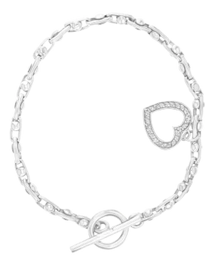 1/2 Ct. Diamond Heart Charm Bracelet 14k White Gold