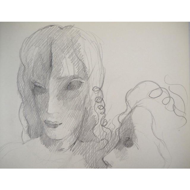 Marie Laurencin, Lovers, Original Pencil Drawing For Sale - Image 4 of 6