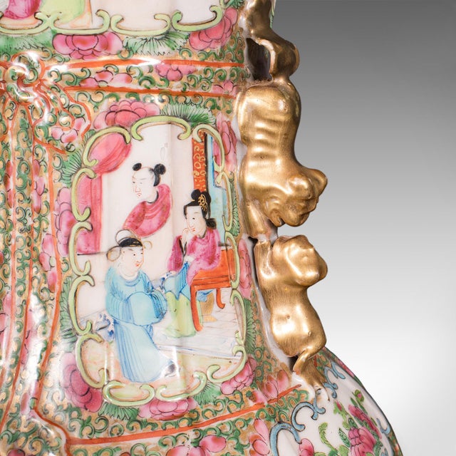 Tall Antique Famille Rose Vase, Chinese, Ceramic, Qing, Centrepiece, Victorian For Sale - Image 11 of 12