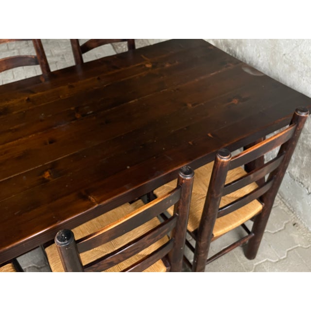 Vintage Brutalist Table and Chairs by Georges Robert, 1960s, Set of 7 For Sale - Image 16 of 18