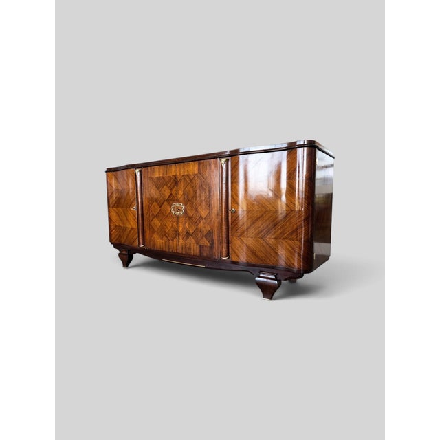 French Art Deco Sideboard in the Style of Jules Leleu, 1940s attributed to Jules Leleu For Sale - Image 13 of 18