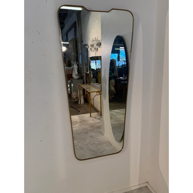 Metal Italian Mid-Century Brass Framed Wall Mirrors, 1950s For Sale - Image 7 of 7