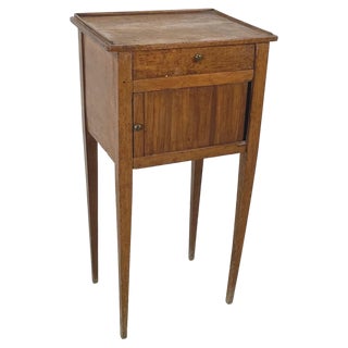Italian Wooden Bedside Table with Brass Handle, 1890s For Sale