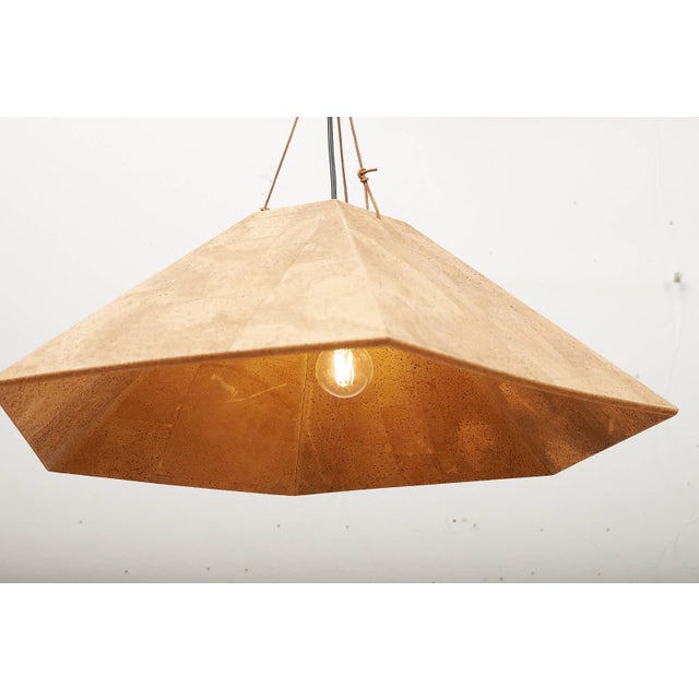 Brown Zanil Pendant Lamp in Cork by Wilhelm Zannoth for Ngo Maurer, 1974 For Sale - Image 8 of 13