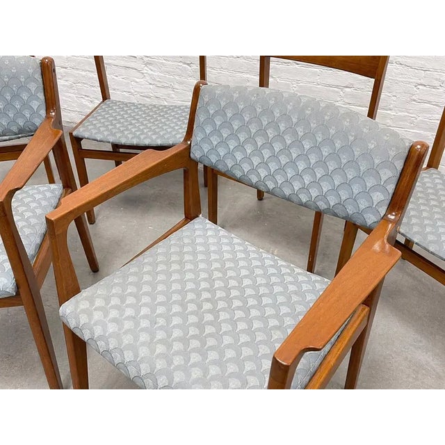 Mid Century Modern Teak Danish Dining Chairs by Knud Andersen for Jensen, Set of 6 For Sale In New York - Image 6 of 10