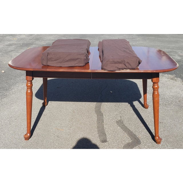 Pennsylvania House Mid-Century American Classical Solid Cherry Extention Dining Table With ProtectivePads For Sale - Image 10 of 12