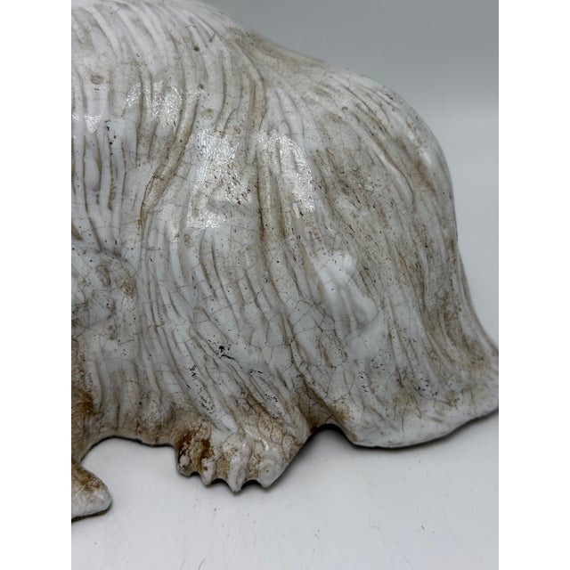 Contemporary Ceramic White Dog For Sale - Image 3 of 8