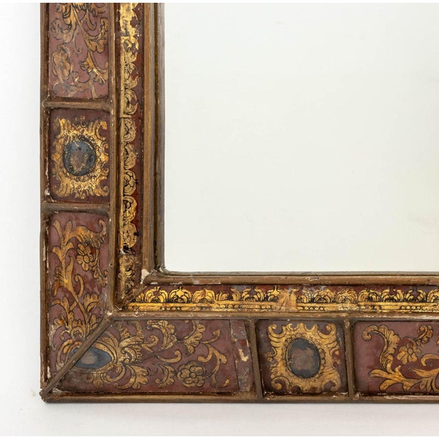 Early 20th Century Italian Verre-Eglomise Parclose Giltwood Mirror For Sale - Image 5 of 6