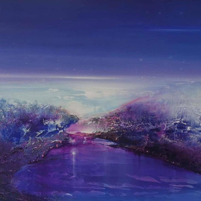 Barbara Hubert, Night of Falling Stars 2, 2025, Oil on Canvas For Sale - Image 4 of 6