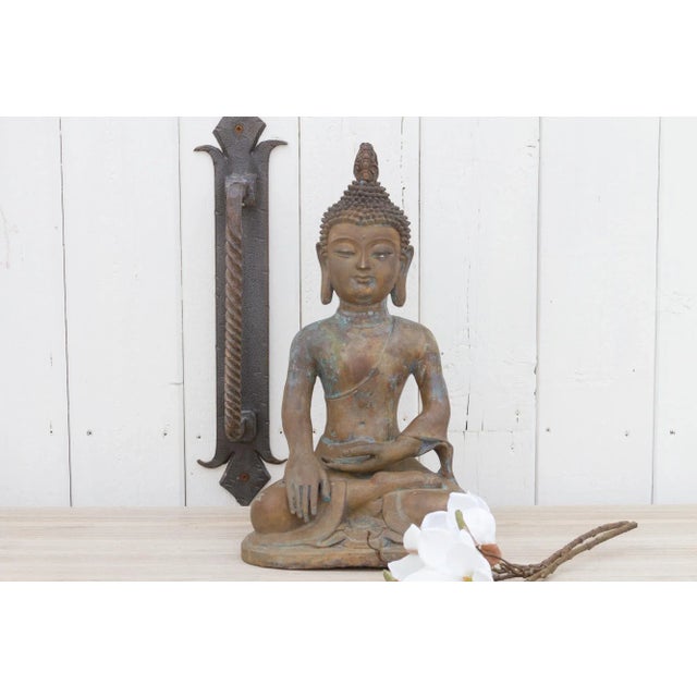 Asian Antique Tall Southeast Asian Bronze Buddha For Sale - Image 3 of 12