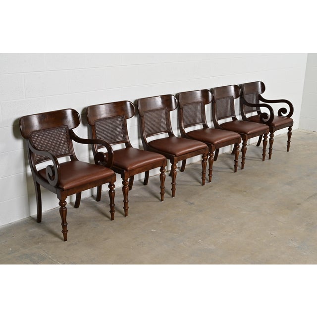 Ralph Lauren for Henredon English Regency Walnut and Cane Side Chairs or Dining Chairs, Pair For Sale - Image 14 of 15