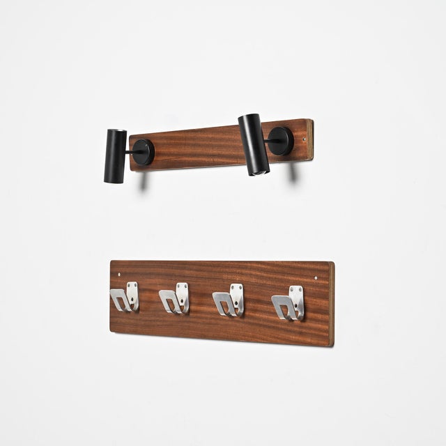 1960s Pierre Guariche: Coat Rack and Lights for La Plagne Ski Resort, 1968 by Pierre Guariche, 1960s, Set of 2 For Sale - Image 5 of 18