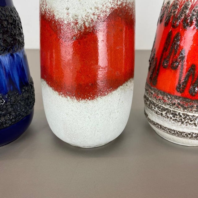 Vintage Pottery Fat Lava Vases from Scheurich, Germany, 1970s, Set of 4 For Sale - Image 9 of 18