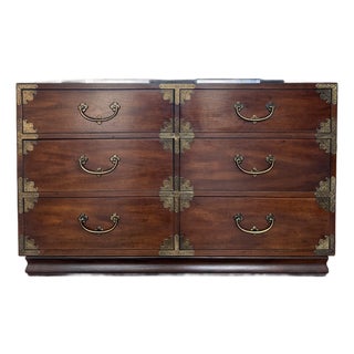 Vintage Rare Henredon "Mont" Collection Pan-Asian Double Dresser For Sale