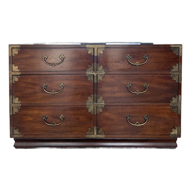 Vintage Rare Henredon "Mont" Collection Pan-Asian Double Dresser For Sale