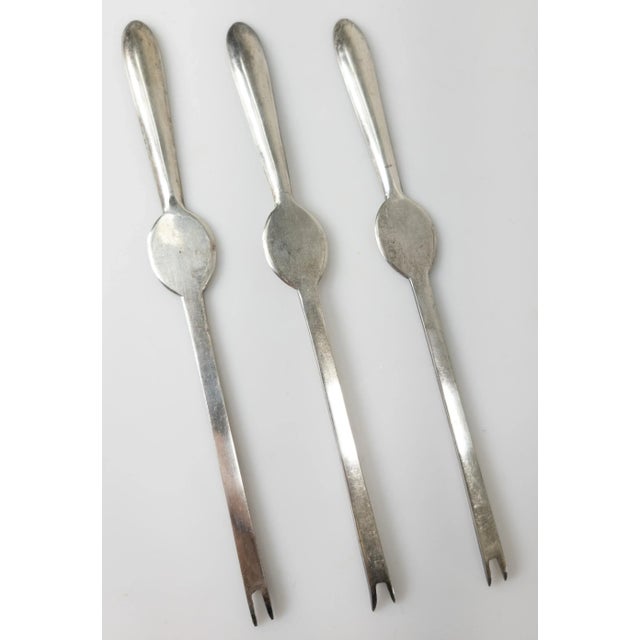 Early 20th Century 20th Century Silverplate Lobster Picks With Marrow Scoops For Sale - Image 5 of 5