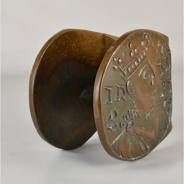 Crowned King Bronze Push Pull Door Handles for Double Doors, 1970s, Set of 2 For Sale - Image 11 of 14