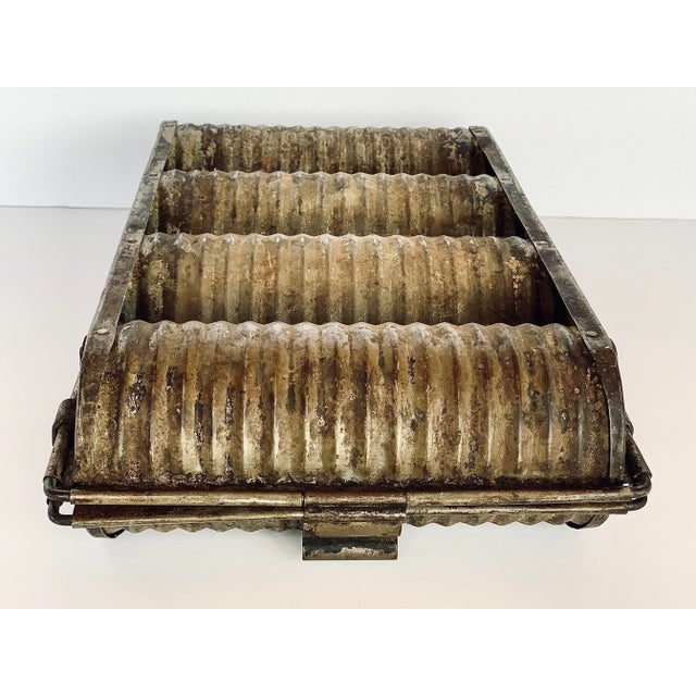 Antique 1890’s Tin Round Bread Four Loaf Baking Pan/Mold For Sale - Image 10 of 12
