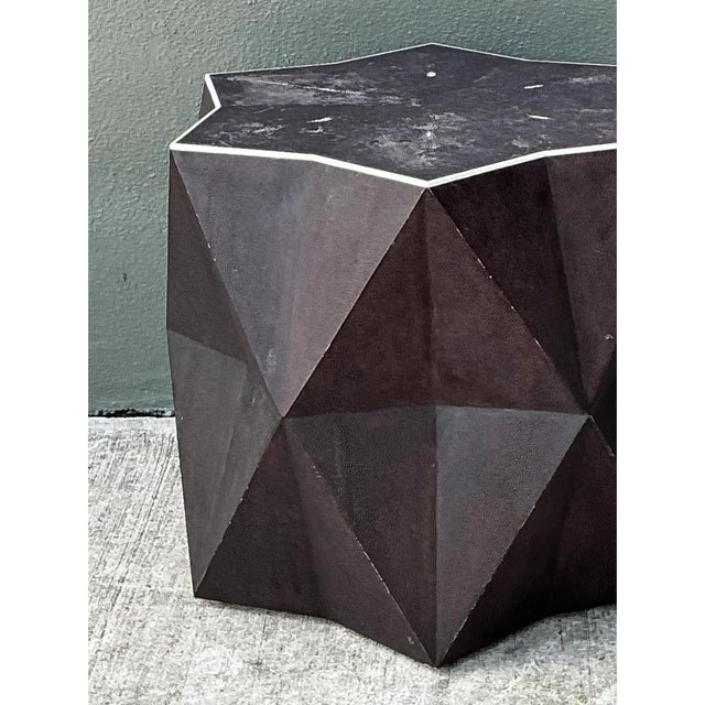 Vintage Faceted Shagreen Accent Table For Sale In West Palm - Image 6 of 12