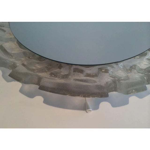 Glass Illuminating Molded Plastic Mirror, circa 1970 For Sale - Image 7 of 10