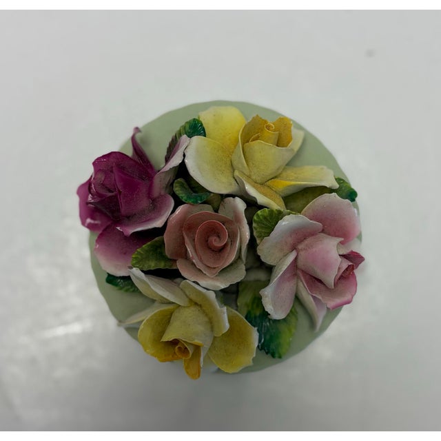 Staffordshire Vintage Thorley Staffordshire English Bone China Porcelain Rose Bouquet Sculpture For Sale - Image 4 of 4