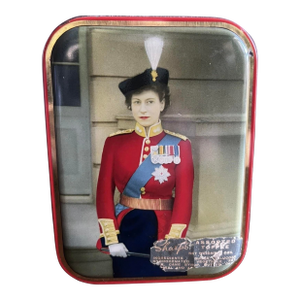 Elizabeth II Coronation Memorial Toffee Tin. Anglophile Collectors Item. 1953.