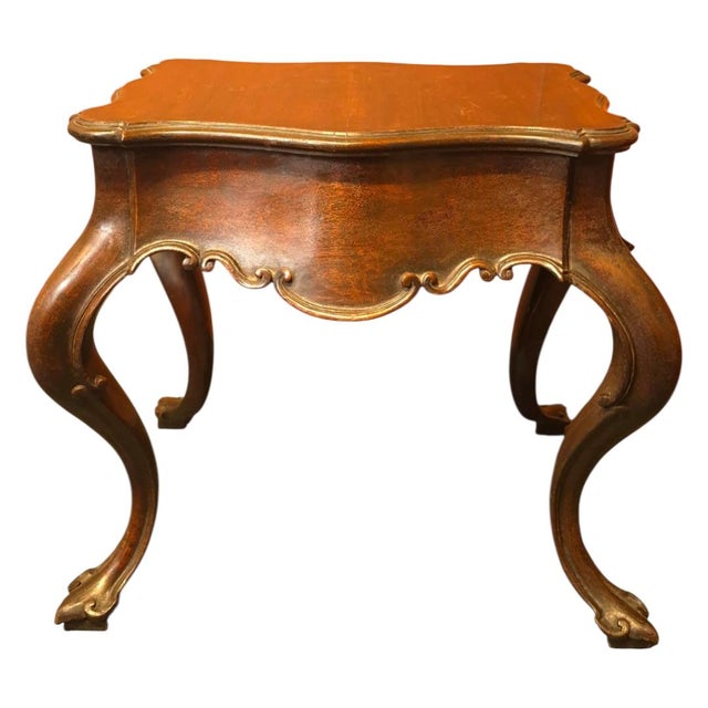 Wood 19th Century Portuguese Baroque Hand-Painted and Carved Side Table - 24" For Sale - Image 7 of 12