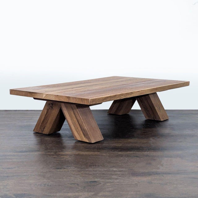 American Restoration Hardware Oak Brule Live Edge Coffee Table For Sale - Image 3 of 8