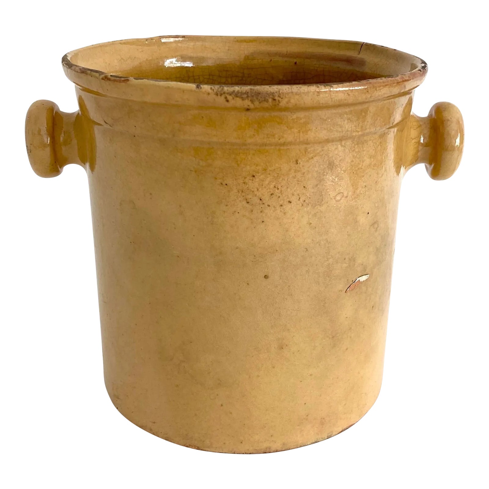 19th C French Glazed Terracotta Crock Chairish