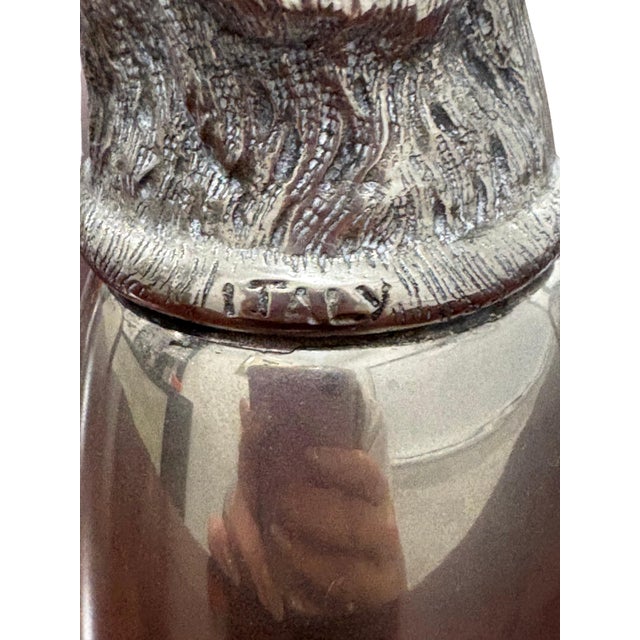 Silver Vintage Gucci Silver-Tone Fox Head Stirrup Cup For Sale - Image 8 of 8