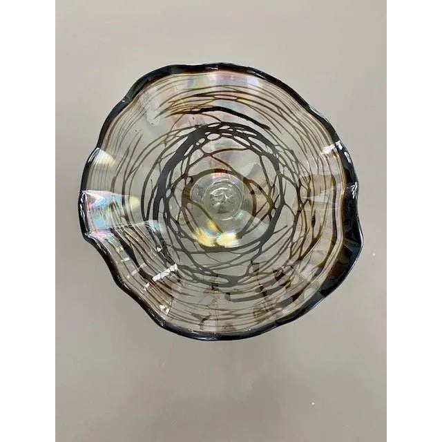 Vintage Hand Blown Glass Blown Glass Bowl For Sale - Image 9 of 9