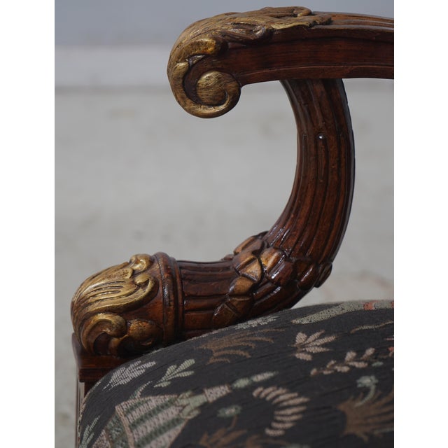 Pair of Louis XVI Style Gilded Wood Armchairs For Sale - Image 9 of 18
